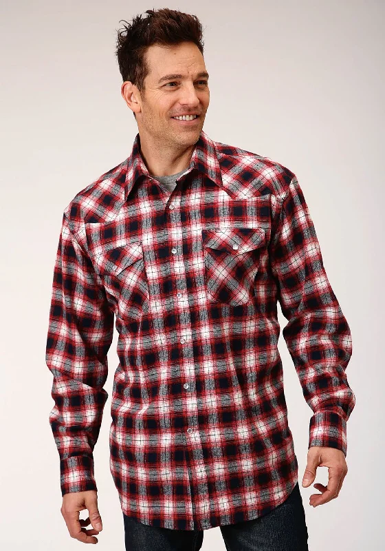 Men's Retro - Style Hawaiian Print Casual Shirts in Bold Patterns for a Tropical VacationRoper Mens Red/White 100% Cotton Unlined Flannel Plaid L/S Tall Shirt Men's Retro - Style Hawaiian Print Casual Shirts in Bold Patterns for a Tropical VacationRoper Mens Red/White 100% Cotton Unlined Flannel Plaid L/S Tall Shirt