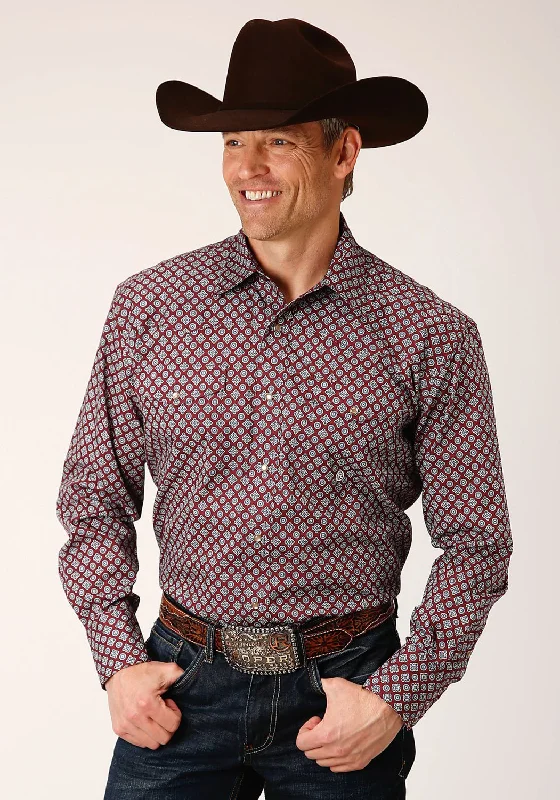 Men's Long - Line Oversized Casual Shirts in Dark Gray for a Relaxed and Modern LookRoper Mens Classic Foulard Wine 100% Cotton L/S Shirt Men's Long - Line Oversized Casual Shirts in Dark Gray for a Relaxed and Modern LookRoper Mens Classic Foulard Wine 100% Cotton L/S Shirt