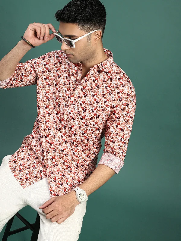 Men's Long - Line Oversized Casual Shirts in Dark Gray for a Relaxed and Modern LookMen Floral Multi Slim Fit Shirt Men's Long - Line Oversized Casual Shirts in Dark Gray for a Relaxed and Modern LookMen Floral Multi Slim Fit Shirt