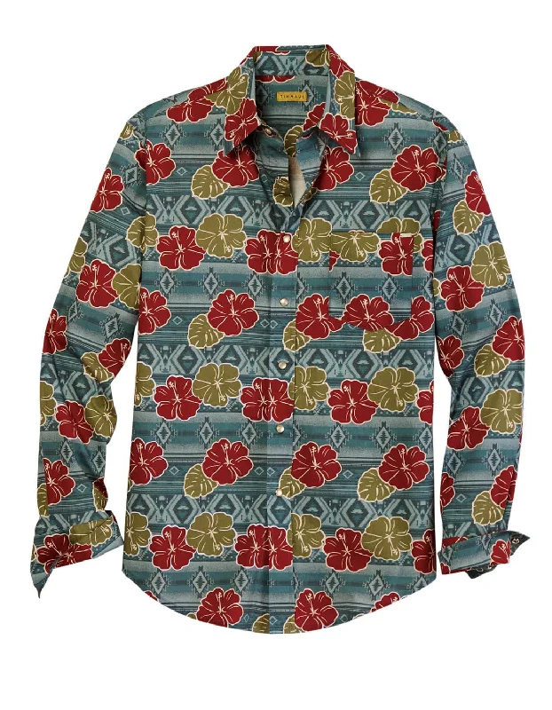 Men's Slim - Fit Printed Floral Casual Shirts in Pastel Colors for a Spring - Inspired VibeTin Haul Mens Tropical Aztec Multi-Color 100% Cotton L/S Shirt Men's Slim - Fit Printed Floral Casual Shirts in Pastel Colors for a Spring - Inspired VibeTin Haul Mens Tropical Aztec Multi-Color 100% Cotton L/S Shirt