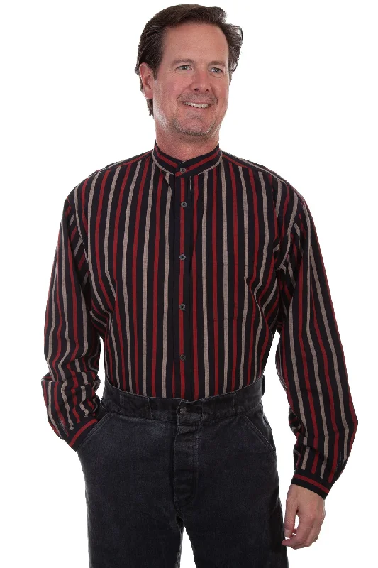 Men's Sustainable Recycled Material Casual Shirts for Eco - Conscious ConsumersScully Mens Black 100% Cotton Bold Stripe L/S Shirt Men's Sustainable Recycled Material Casual Shirts for Eco - Conscious ConsumersScully Mens Black 100% Cotton Bold Stripe L/S Shirt
