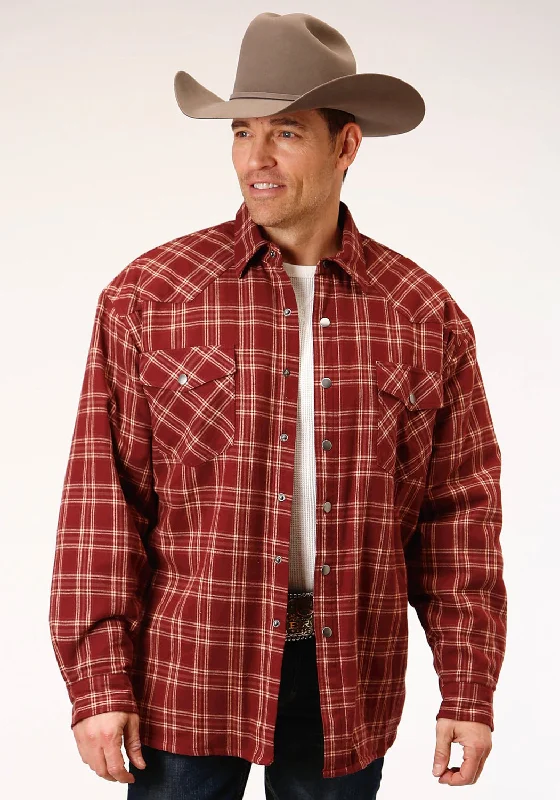 Men's Distressed Denim Casual Shirts with Frayed Edges for a Trendy and Rugged LookRoper Mens Sherpa Jacket Wine 100% Cotton L/S Shirt Men's Distressed Denim Casual Shirts with Frayed Edges for a Trendy and Rugged LookRoper Mens Sherpa Jacket Wine 100% Cotton L/S Shirt