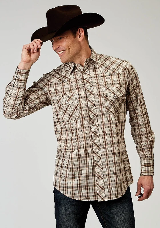 Men's Graphic - Printed Casual Shirts with Pop - Culture References for a Fun and Stylish LookRoper Mens 1968 Desert Plaid Brown Cotton Blend L/S Shirt Men's Graphic - Printed Casual Shirts with Pop - Culture References for a Fun and Stylish LookRoper Mens 1968 Desert Plaid Brown Cotton Blend L/S Shirt