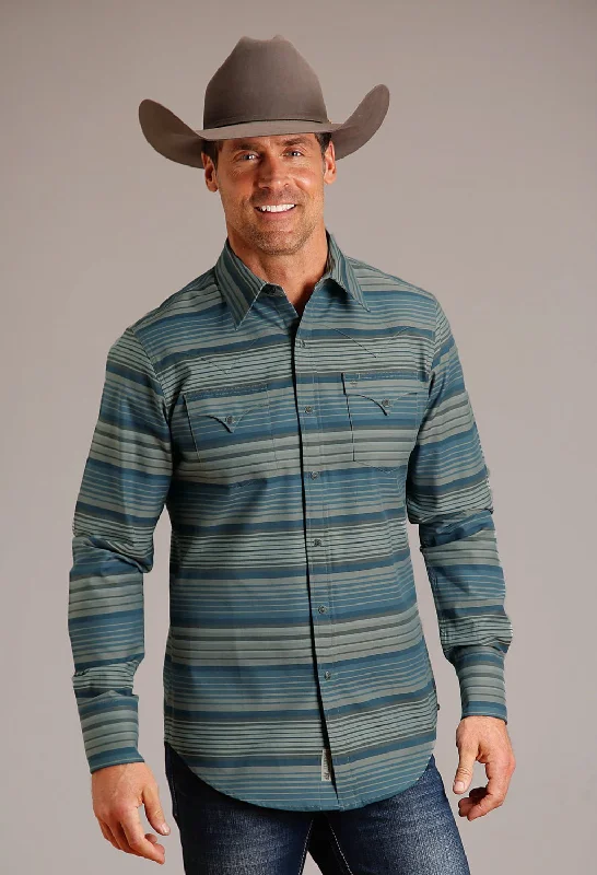 Men's Tailored Fit Checkered Casual Shirts in Multicolor for a Smart - Casual EnsembleStetson Mens Serape Stripe Brown 100% Cotton L/S Shirt Men's Tailored Fit Checkered Casual Shirts in Multicolor for a Smart - Casual EnsembleStetson Mens Serape Stripe Brown 100% Cotton L/S Shirt