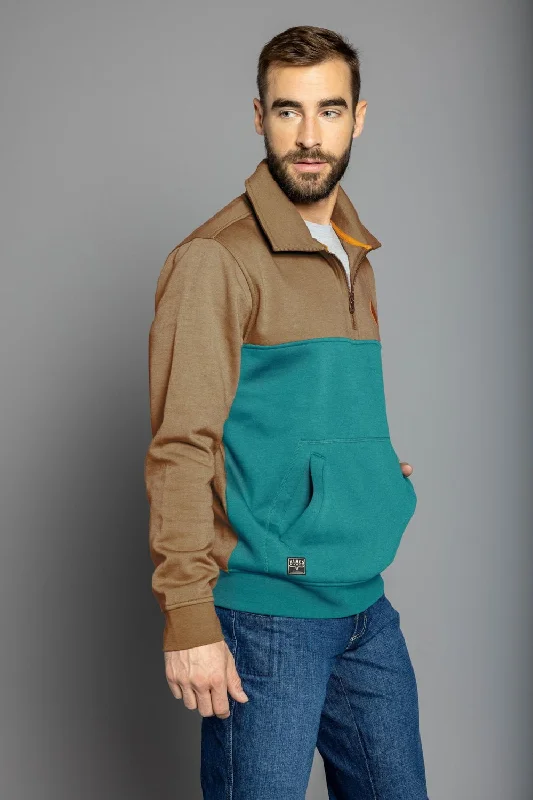 Plus Size Men's Striped Chambray Casual Shirts with a Spread Collar for a Preppy AppearanceKimes Ranch Mens Diamond Head QZ Brown/Teal Cotton Blend 1/4 Zip Sweater Plus Size Men's Striped Chambray Casual Shirts with a Spread Collar for a Preppy AppearanceKimes Ranch Mens Diamond Head QZ Brown/Teal Cotton Blend 1/4 Zip Sweater