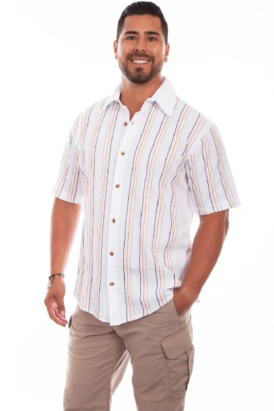 Men's Thermal - Lined Casual Shirts in Black for Added Warmth in Cold WeatherScully Mens White 100% Cotton Quartz Stripe S/S Shirt Men's Thermal - Lined Casual Shirts in Black for Added Warmth in Cold WeatherScully Mens White 100% Cotton Quartz Stripe S/S Shirt