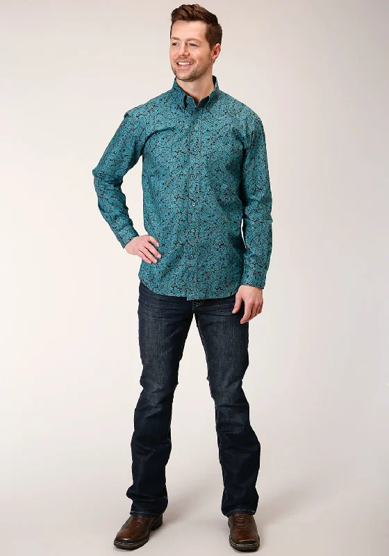 Plus Size Men's Plaid Flannel Casual Shirts in Earth Tones for a Cozy Fall OutfitRoper Mens Blue 100% Cotton Agave Paisley BD L/S 1 Pkt Shirt Plus Size Men's Plaid Flannel Casual Shirts in Earth Tones for a Cozy Fall OutfitRoper Mens Blue 100% Cotton Agave Paisley BD L/S 1 Pkt Shirt