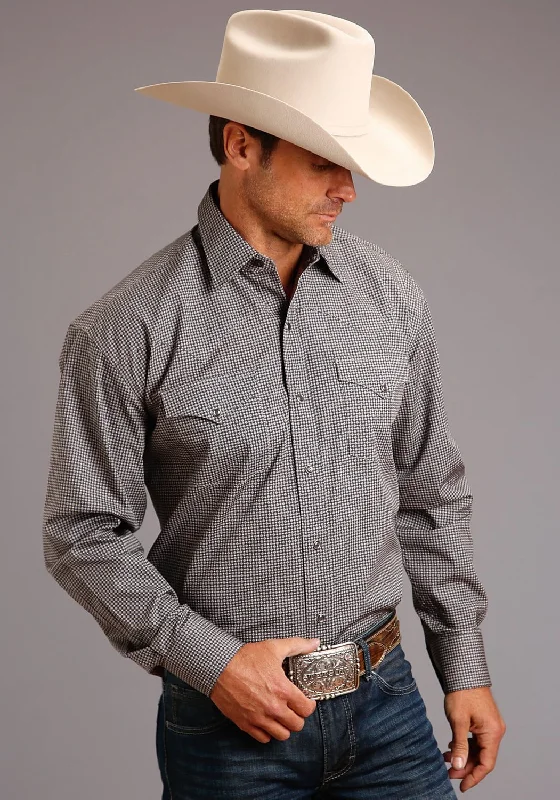 Men's Tailored Fit Checkered Casual Shirts in Multicolor for a Smart - Casual EnsembleStetson Mens Grey 100% Cotton Four Dot Foulard L/S 2 Pkt Shirt Men's Tailored Fit Checkered Casual Shirts in Multicolor for a Smart - Casual EnsembleStetson Mens Grey 100% Cotton Four Dot Foulard L/S 2 Pkt Shirt