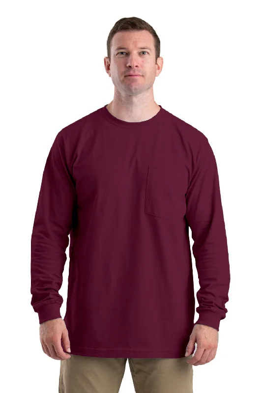 Men's Tailored Fit Checkered Casual Shirts in Multicolor for a Smart - Casual EnsembleBerne Mens Maroon Cotton Blend Heavyweight Pocket Tee L/S Men's Tailored Fit Checkered Casual Shirts in Multicolor for a Smart - Casual EnsembleBerne Mens Maroon Cotton Blend Heavyweight Pocket Tee L/S