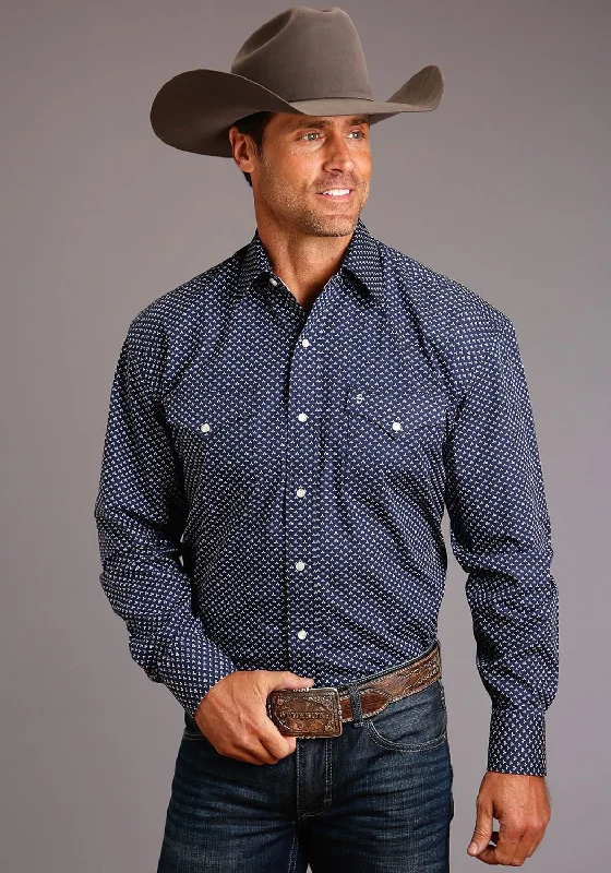 Men's Sustainable Recycled Material Casual Shirts for Eco - Conscious ConsumersStetson Mens Blue 100% Cotton Polaris Geo L/S 2 Pkt Shirt Men's Sustainable Recycled Material Casual Shirts for Eco - Conscious ConsumersStetson Mens Blue 100% Cotton Polaris Geo L/S 2 Pkt Shirt