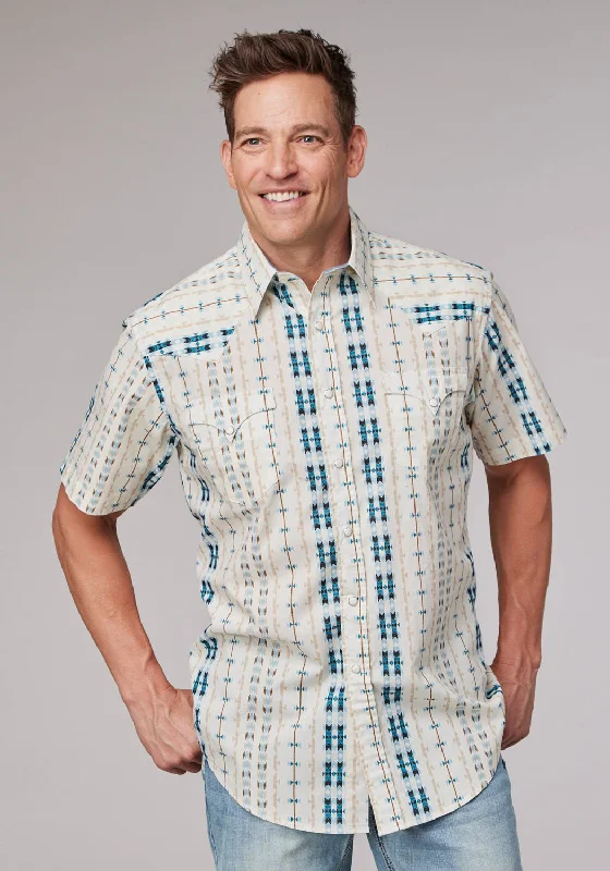 Men's Slim - Fit Printed Floral Casual Shirts in Pastel Colors for a Spring - Inspired VibeRoper Mens Vertical Aztec Stripe Cream 100% Cotton Tall L/S Shirt Men's Slim - Fit Printed Floral Casual Shirts in Pastel Colors for a Spring - Inspired VibeRoper Mens Vertical Aztec Stripe Cream 100% Cotton Tall L/S Shirt