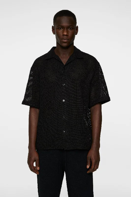 Men's Stretch - Fabric Casual Shirts in Navy Blue for a Comfortable and Flexible FitEllis Crochet Shirt Men's Stretch - Fabric Casual Shirts in Navy Blue for a Comfortable and Flexible FitEllis Crochet Shirt