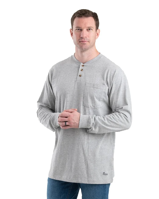 Plus Size Men's Striped Chambray Casual Shirts with a Spread Collar for a Preppy AppearanceBerne Mens Heavyweight Heathered Grey Cotton Blend L/S Henley Plus Size Men's Striped Chambray Casual Shirts with a Spread Collar for a Preppy AppearanceBerne Mens Heavyweight Heathered Grey Cotton Blend L/S Henley