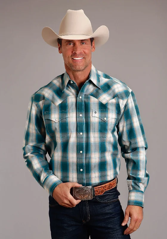 Men's Slim - Fit Printed Floral Casual Shirts in Pastel Colors for a Spring - Inspired VibeStetson Mens Forest Shade Plaid Green 100% Cotton L/S Shirt Men's Slim - Fit Printed Floral Casual Shirts in Pastel Colors for a Spring - Inspired VibeStetson Mens Forest Shade Plaid Green 100% Cotton L/S Shirt