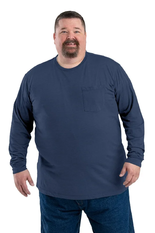 Men's Thermal - Lined Casual Shirts in Black for Added Warmth in Cold WeatherBerne Mens Navy Cotton Blend Performance Pocket Tee L/S Men's Thermal - Lined Casual Shirts in Black for Added Warmth in Cold WeatherBerne Mens Navy Cotton Blend Performance Pocket Tee L/S