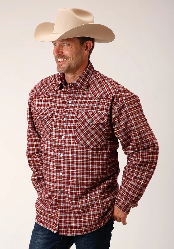 Men's Slim - Fit Printed Floral Casual Shirts in Pastel Colors for a Spring - Inspired VibeRoper Mens Snap Lined Wine 100% Cotton L/S Shirt Men's Slim - Fit Printed Floral Casual Shirts in Pastel Colors for a Spring - Inspired VibeRoper Mens Snap Lined Wine 100% Cotton L/S Shirt