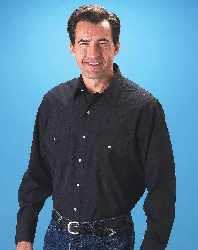 Men's Moisture - Wicking Performance Fabric Casual Shirts for Outdoor ActivitiesEly & Walker Mens Tone on Tone Black Western Shirt L/S Poly/Cotton Big Men's Moisture - Wicking Performance Fabric Casual Shirts for Outdoor ActivitiesEly & Walker Mens Tone on Tone Black Western Shirt L/S Poly/Cotton Big