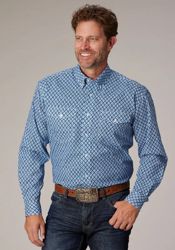 Men's Tailored Fit Checkered Casual Shirts in Multicolor for a Smart - Casual EnsembleRoper Mens 2023 Foulard Blue 100% Cotton Button L/S Shirt Men's Tailored Fit Checkered Casual Shirts in Multicolor for a Smart - Casual EnsembleRoper Mens 2023 Foulard Blue 100% Cotton Button L/S Shirt