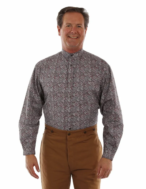 Men's Graphic - Printed Casual Shirts with Pop - Culture References for a Fun and Stylish LookScully Mens Retro Paisley Burgundy 100% Cotton L/S Shirt Men's Graphic - Printed Casual Shirts with Pop - Culture References for a Fun and Stylish LookScully Mens Retro Paisley Burgundy 100% Cotton L/S Shirt
