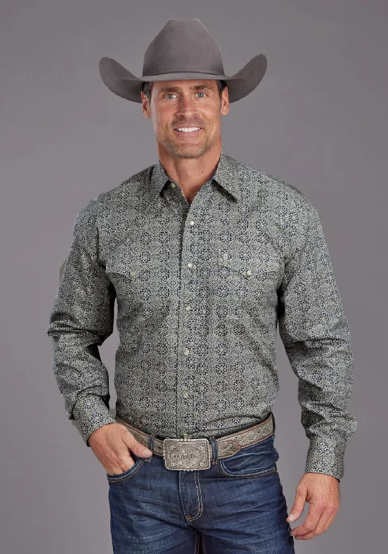 Men's Retro - Style Hawaiian Print Casual Shirts in Bold Patterns for a Tropical VacationStetson Mens Medallion Print Blue 100% Cotton L/S Shirt Men's Retro - Style Hawaiian Print Casual Shirts in Bold Patterns for a Tropical VacationStetson Mens Medallion Print Blue 100% Cotton L/S Shirt