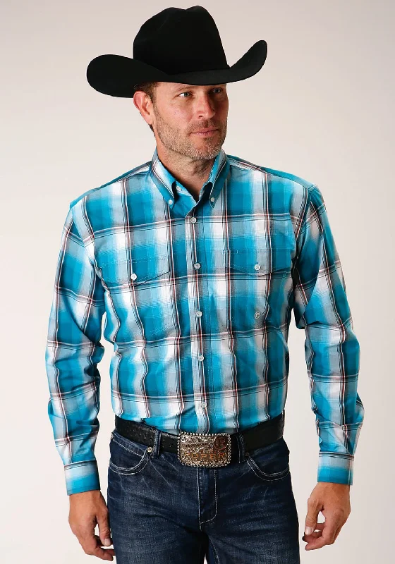 Men's Long - Line Oversized Casual Shirts in Dark Gray for a Relaxed and Modern LookRoper Mens Deep Pool Ombre Blue 100% Cotton L/S Shirt Men's Long - Line Oversized Casual Shirts in Dark Gray for a Relaxed and Modern LookRoper Mens Deep Pool Ombre Blue 100% Cotton L/S Shirt