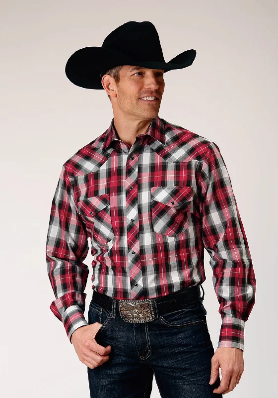 Men's Slim - Fit Printed Floral Casual Shirts in Pastel Colors for a Spring - Inspired VibeRoper Mens Grey Plaid Red Cotton Blend L/S Shirt Men's Slim - Fit Printed Floral Casual Shirts in Pastel Colors for a Spring - Inspired VibeRoper Mens Grey Plaid Red Cotton Blend L/S Shirt