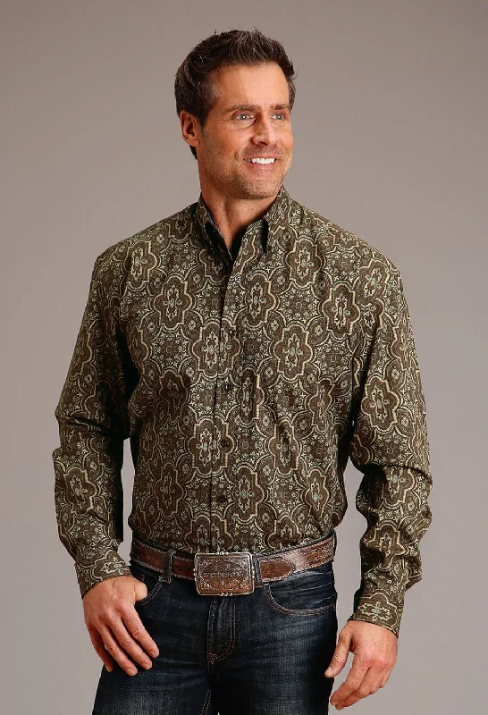 Men's Shearling - Lined Collar Casual Shirts in Brown for a Rustic and Warm AppealStetson Mens Grandiose Paisley Brown 100% Cotton L/S Shirt Men's Shearling - Lined Collar Casual Shirts in Brown for a Rustic and Warm AppealStetson Mens Grandiose Paisley Brown 100% Cotton L/S Shirt