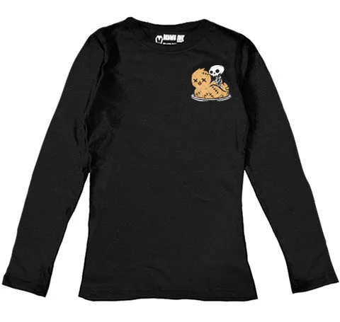 Men's Long - Line Oversized Casual Shirts in Dark Gray for a Relaxed and Modern LookDuck Logo Women Long Sleeve Tshirt