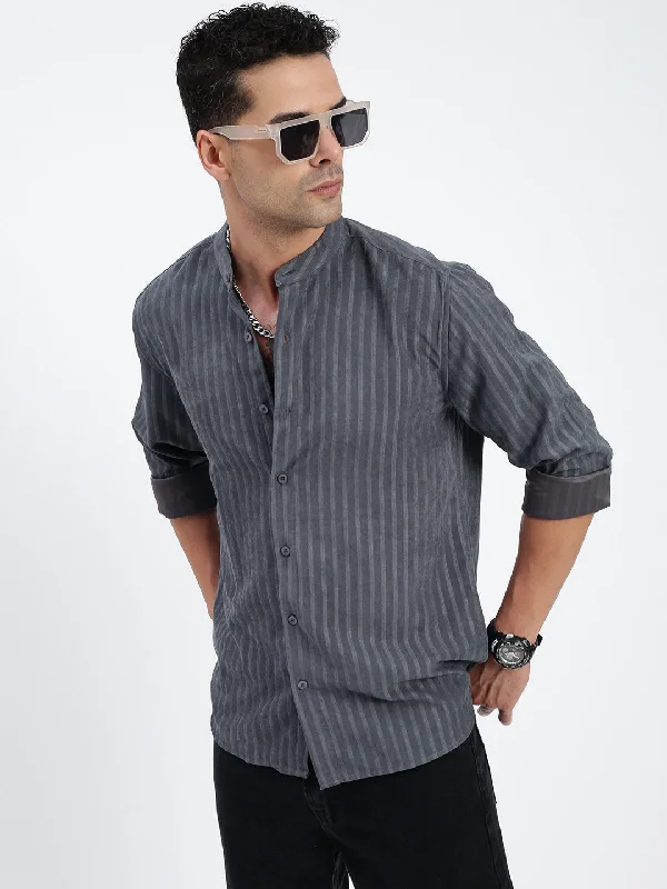 Men's Tailored Fit Checkered Casual Shirts in Multicolor for a Smart - Casual EnsembleMen Striped Grey Slim Fit Shirt Men's Tailored Fit Checkered Casual Shirts in Multicolor for a Smart - Casual EnsembleMen Striped Grey Slim Fit Shirt