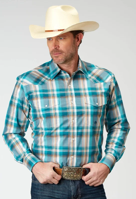Men's Tailored Fit Checkered Casual Shirts in Multicolor for a Smart - Casual EnsembleRoper Mens Tall Waters Edge Plaid Multi-Color 100% Cotton L/S Shirt Men's Tailored Fit Checkered Casual Shirts in Multicolor for a Smart - Casual EnsembleRoper Mens Tall Waters Edge Plaid Multi-Color 100% Cotton L/S Shirt