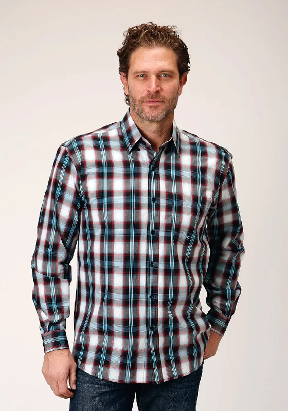 Men's Thermal - Lined Casual Shirts in Black for Added Warmth in Cold WeatherRoper Mens West Plaid Black 100% Cotton L/S Shirt Men's Thermal - Lined Casual Shirts in Black for Added Warmth in Cold WeatherRoper Mens West Plaid Black 100% Cotton L/S Shirt