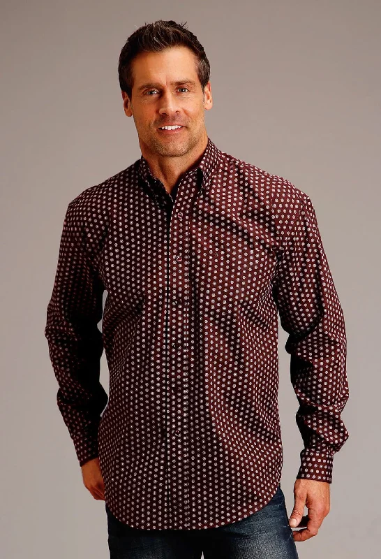 Men's Stretch - Fabric Casual Shirts in Navy Blue for a Comfortable and Flexible FitStetson Mens Geometric Sunburst Wine 100% Cotton L/S Shirt Men's Stretch - Fabric Casual Shirts in Navy Blue for a Comfortable and Flexible FitStetson Mens Geometric Sunburst Wine 100% Cotton L/S Shirt