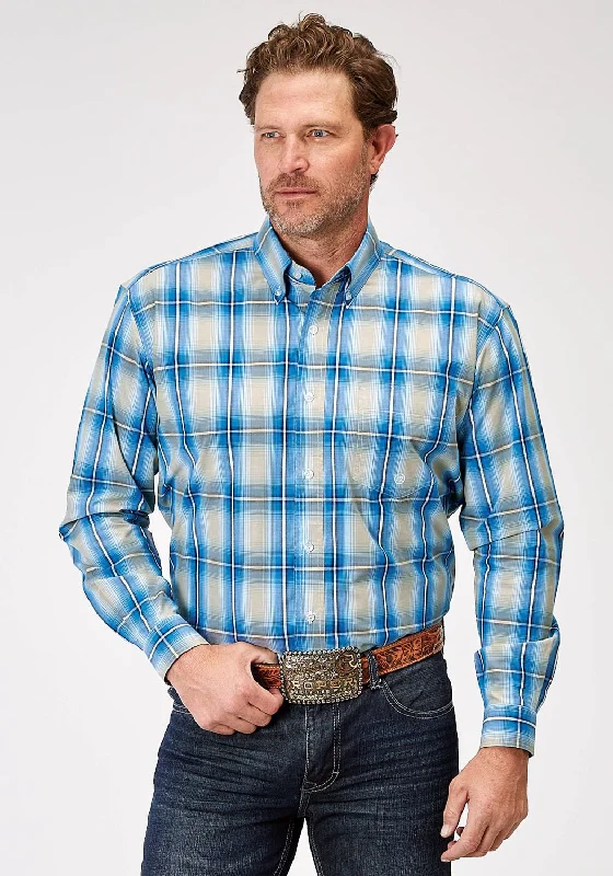Men's Button - Down Oxford Casual Shirts in Crisp White for a Classic and Versatile StyleRoper Mens 1942 Chicory Ombre Blue 100% Cotton 1 Pkt L/S Shirt Men's Button - Down Oxford Casual Shirts in Crisp White for a Classic and Versatile StyleRoper Mens 1942 Chicory Ombre Blue 100% Cotton 1 Pkt L/S Shirt