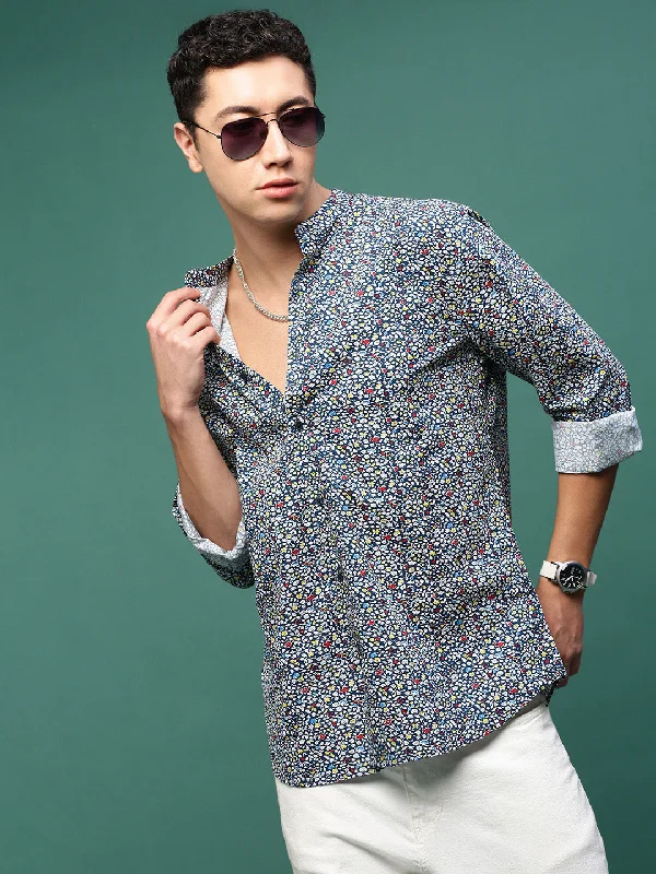 Men's Short - Sleeve Linen Casual Shirts in Light Khaki for a Breathable Summer OptionMen Navy Blue Graphic Slim Fit Shirt Men's Short - Sleeve Linen Casual Shirts in Light Khaki for a Breathable Summer OptionMen Navy Blue Graphic Slim Fit Shirt