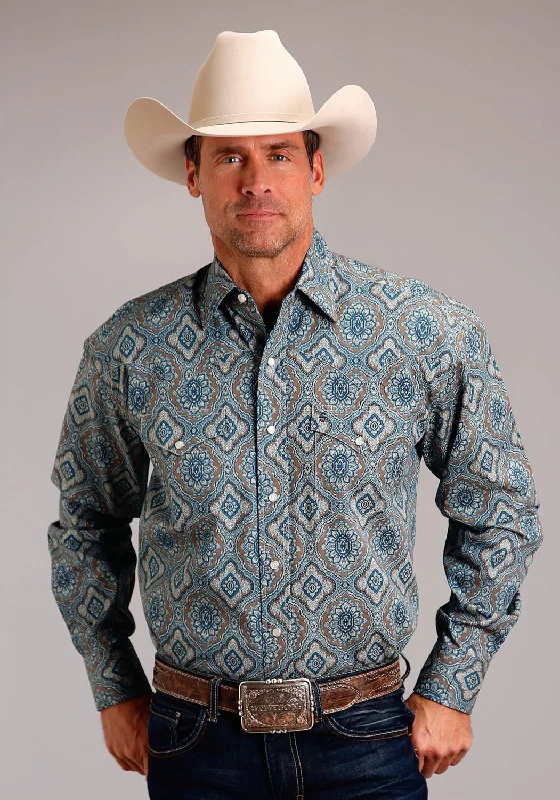 Men's Organic Cotton Casual Shirts with a Soft Handfeel for Everyday ComfortStetson Mens Sierra Paisley Blue 100% Cotton L/S Shirt Men's Organic Cotton Casual Shirts with a Soft Handfeel for Everyday ComfortStetson Mens Sierra Paisley Blue 100% Cotton L/S Shirt