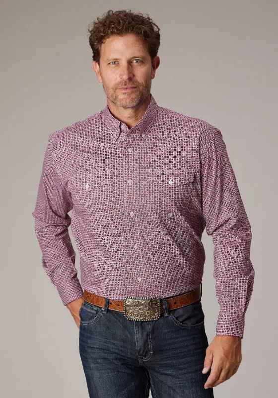 Men's Tailored Fit Checkered Casual Shirts in Multicolor for a Smart - Casual EnsembleRoper Mens 2025 Stretch Neat Red Cotton Blend L/S Shirt Men's Tailored Fit Checkered Casual Shirts in Multicolor for a Smart - Casual EnsembleRoper Mens 2025 Stretch Neat Red Cotton Blend L/S Shirt