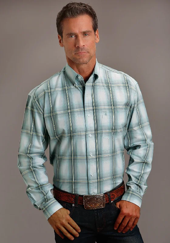 Men's Tailored Fit Checkered Casual Shirts in Multicolor for a Smart - Casual EnsembleStetson Mens Gray Sky Ombre Grey 100% Cotton L/S Shirt Men's Tailored Fit Checkered Casual Shirts in Multicolor for a Smart - Casual EnsembleStetson Mens Gray Sky Ombre Grey 100% Cotton L/S Shirt