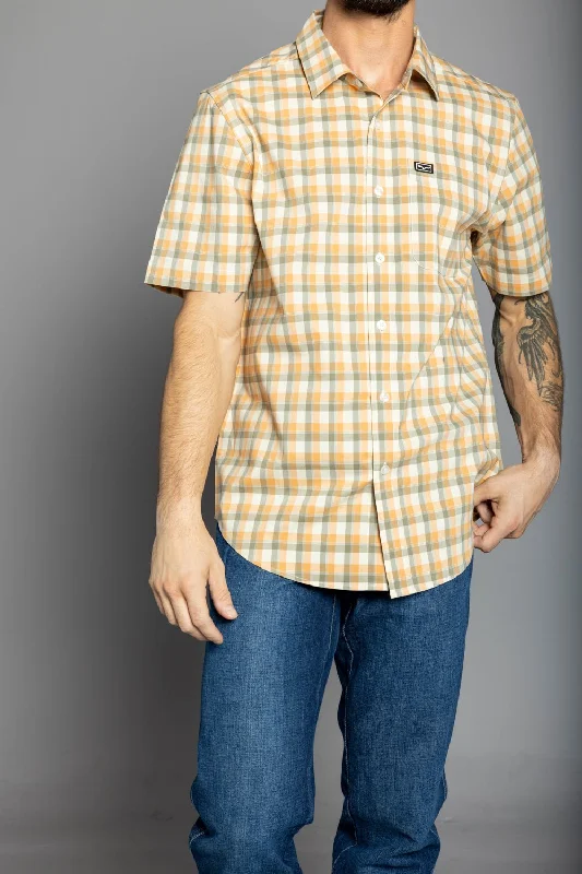 Men's Sustainable Recycled Material Casual Shirts for Eco - Conscious ConsumersKimes Ranch Mens Go Round Plaid Gold Cotton Blend L/S Shirt Men's Sustainable Recycled Material Casual Shirts for Eco - Conscious ConsumersKimes Ranch Mens Go Round Plaid Gold Cotton Blend L/S Shirt