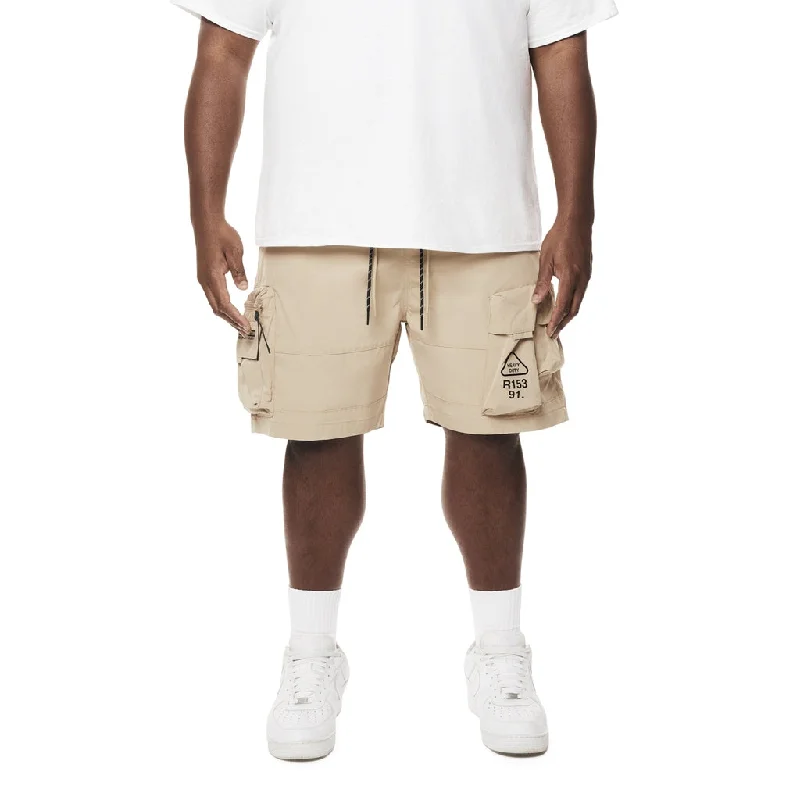 Men's pleated front twill shorts for a classic and sophisticated appearanceBig and Tall - Utility Windbreaker Cargo Shorts - Khaki