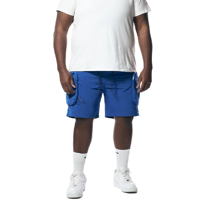 Men's elastic waistband lounge shorts for lazy weekends at homeBig and Tall - Printed Utility Lounge Windbreaker Shorts - Royal