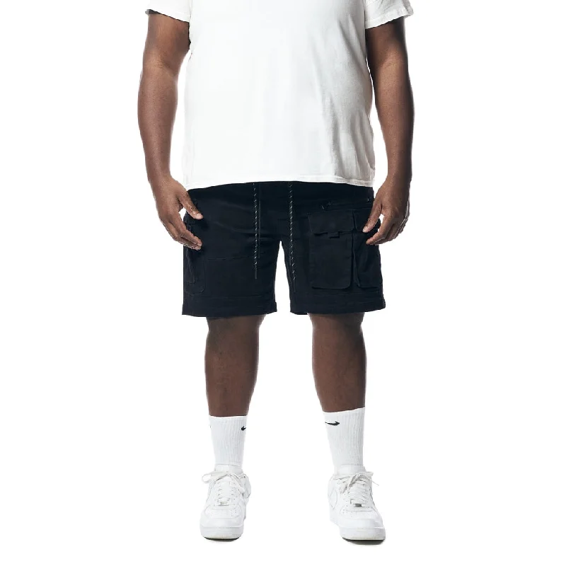 Men's zip - pocket canvas shorts for added functionality during travelBig and Tall - Utility Twill Lounge Shorts - Black