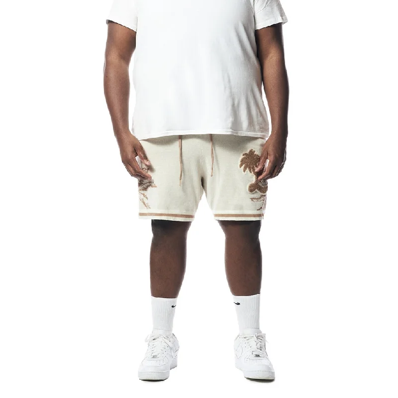 Men's neon - colored athletic shorts for high - visibility workoutsBig and Tall - Varsity Knit Jacquard Resort Shorts - Ecru