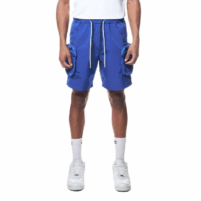 Men's drawstring casual linen shorts for a laid - back summer lookPrinted Utility Lounge Windbreaker Shorts - Royal