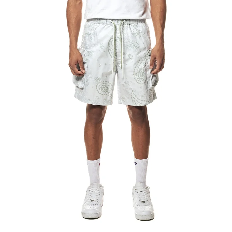 Men's high - waisted swim shorts with UPF protection for beach vacationsPrinted Utility Windbreaker Shorts - Sage