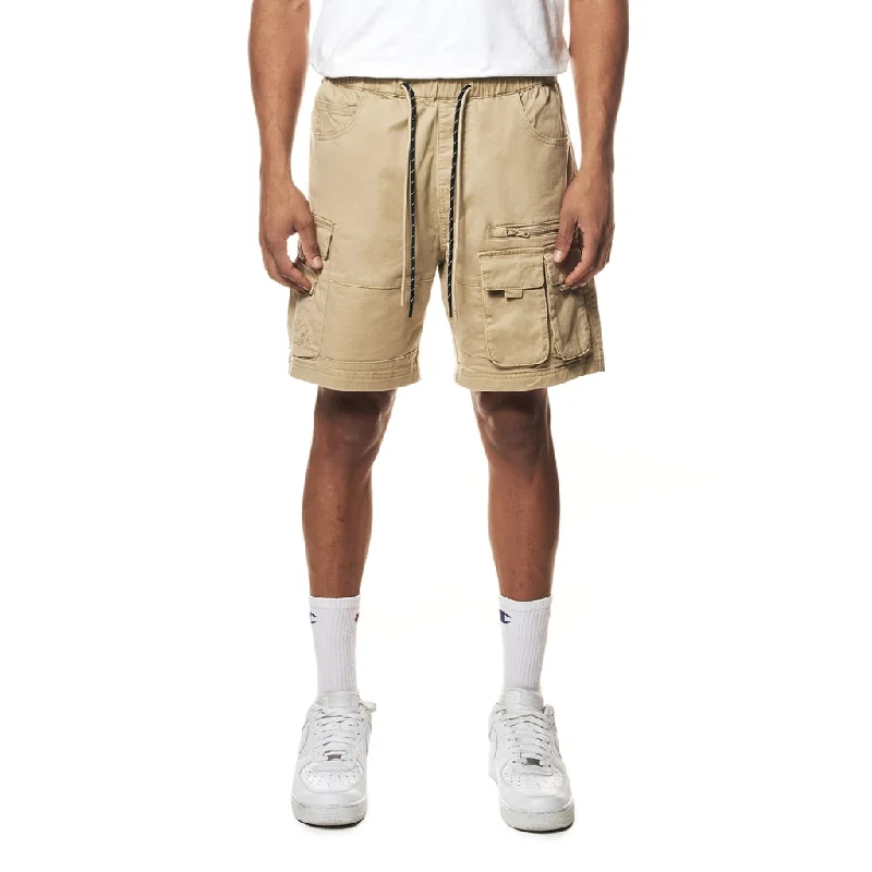 Men's camo print cargo shorts for outdoor adventuresUtility Twill Lounge Shorts - Khaki