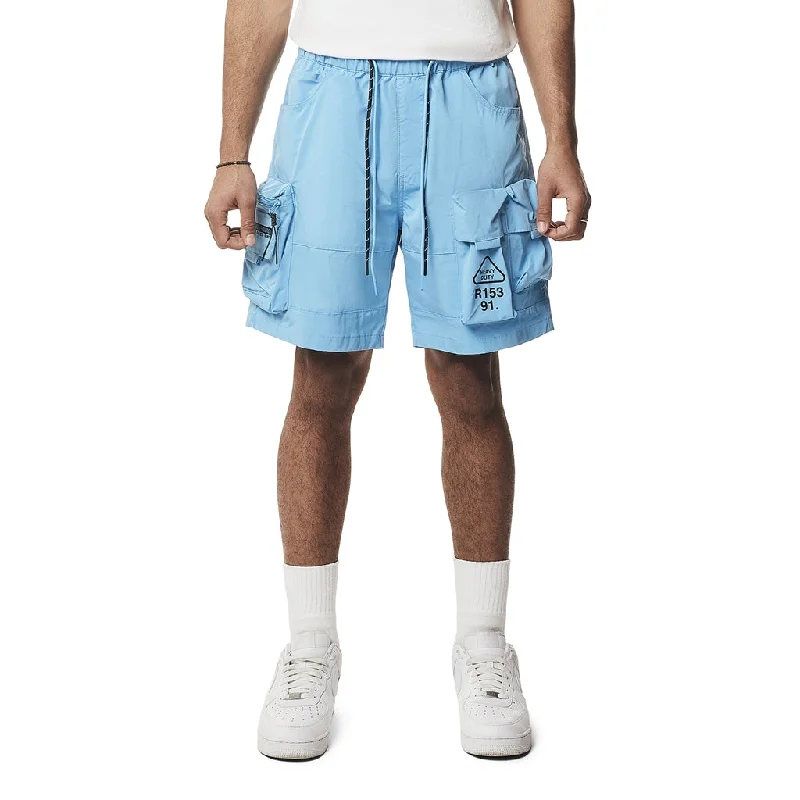 Men's zip - pocket canvas shorts for added functionality during travelUtility Windbreaker Cargo Shorts - Carolina Blue