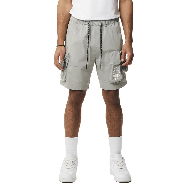 Men's neon - colored athletic shorts for high - visibility workoutsUtility Windbreaker Cargo Shorts - Light Grey Men's neon - colored athletic shorts for high - visibility workoutsUtility Windbreaker Cargo Shorts - Light Grey