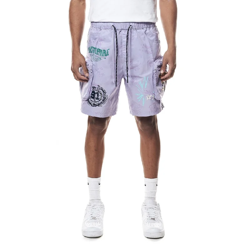 Men's flat - front chino shorts for semi - formal summer eventsVarsity Lounge Windbreaker Shorts - Lilac Men's flat - front chino shorts for semi - formal summer eventsVarsity Lounge Windbreaker Shorts - Lilac