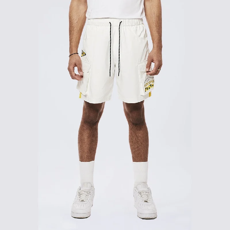 Men's wide - leg linen blend shorts for a relaxed beachside vibeYacht Club Cargo Shorts - Snow White Men's wide - leg linen blend shorts for a relaxed beachside vibeYacht Club Cargo Shorts - Snow White