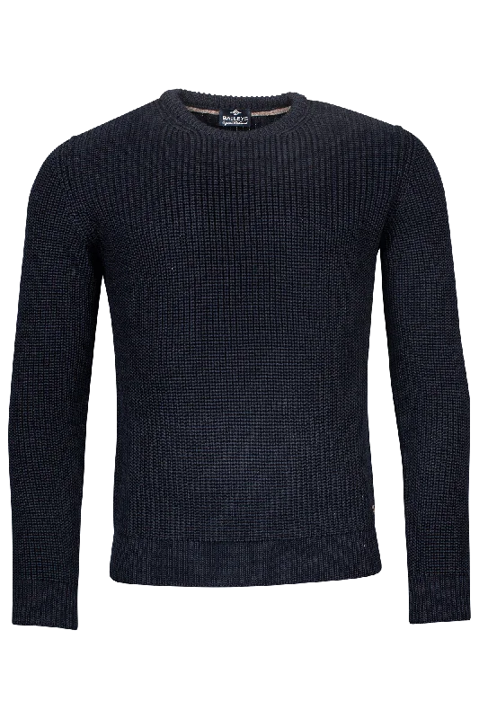 Plus Size Men's Striped Chambray Casual Shirts with a Spread Collar for a Preppy AppearanceBaileys Chunky Crew Neck Jumper Plus Size Men's Striped Chambray Casual Shirts with a Spread Collar for a Preppy AppearanceBaileys Chunky Crew Neck Jumper